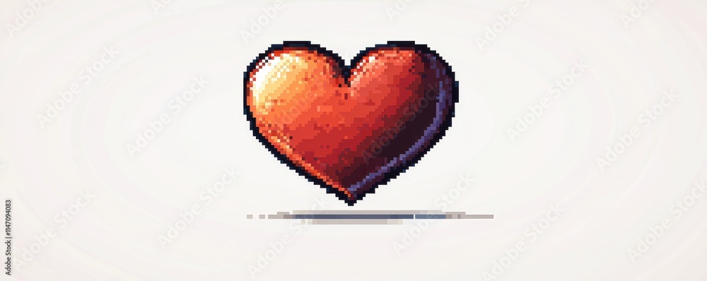 Retro 8-bit pixel art heart icon with small red hearts foto de Stock ...
