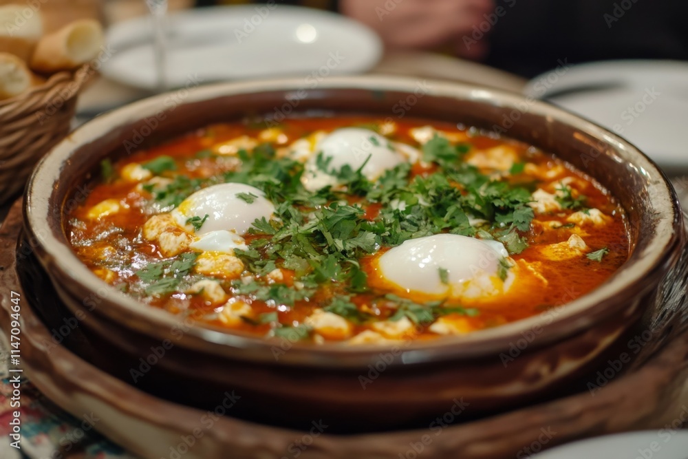 Eggs in a flavorful stew Eggs in a flavorful stew