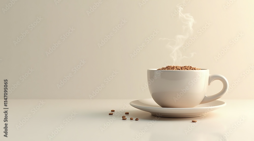Steaming Coffee Cup: Minimalist Warmth and Gentle Aroma Steaming Coffee Cup: Minimalist Warmth and Gentle Aroma