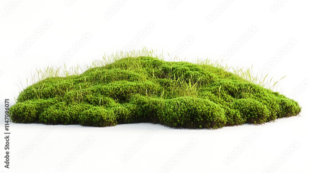 High-resolution moss, isolated on white background, photorealistic 3D rendering, sharp focus, minimal contrast. High-resolution moss, isolated on white background, photorealistic 3D rendering, sharp focus, minimal contrast.