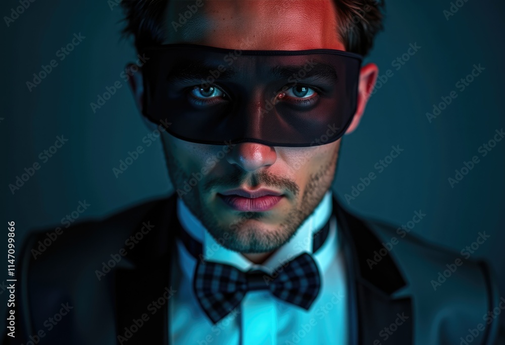 A mysterious man in a tuxedo and a black eye mask, exuding elegance and intrigue. A mysterious man in a tuxedo and a black eye mask, exuding elegance and intrigue.