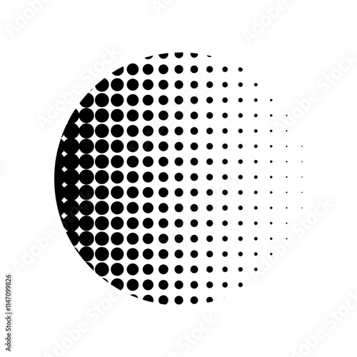  Vector halftone retro circle. Vector retro old comic dots halftone noise, arts. Spray points grain, grunge effect