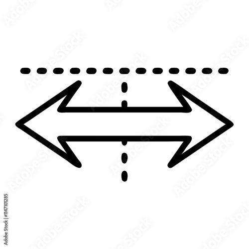  straight line with arrows on both ends, indicating the direction of measurement