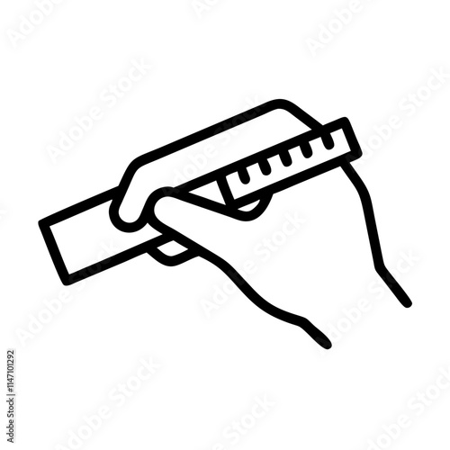 A hand holding a ruler or tape measure, demonstrating proper use of the tool.