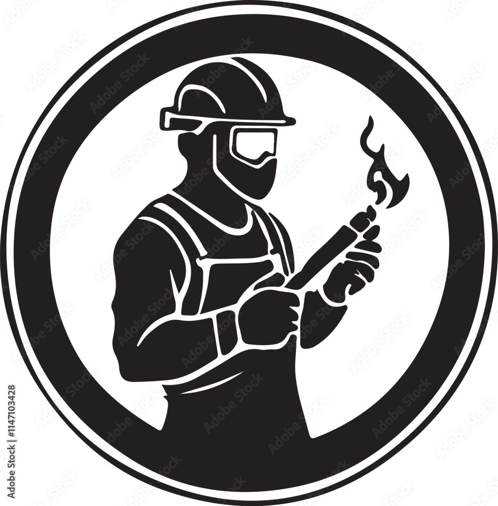 black and white welder silhouette design black and white welder silhouette design