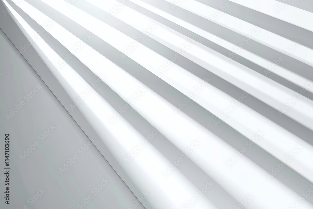 Obraz premium Abstract white and grey diagonal lines converging to a point.