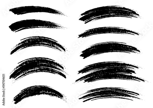 筆で書いた線のイラストのセット_黒
