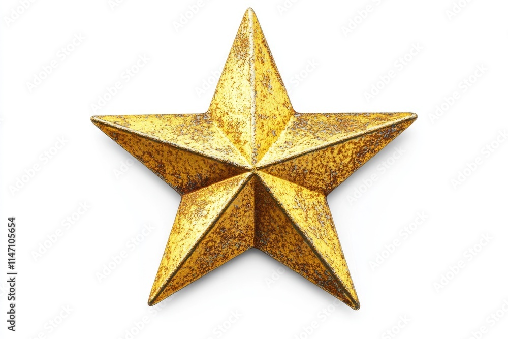 Yellow metal Gold Star rating symbol isolated on white background. Yellow metal Gold Star rating symbol isolated on white background.