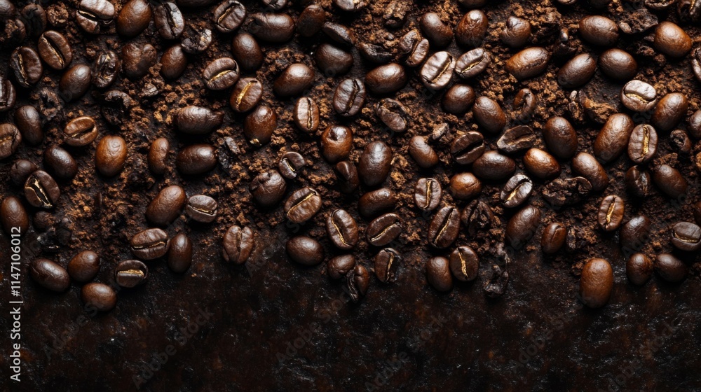 Close-up of roasted coffee beans Close-up of roasted coffee beans