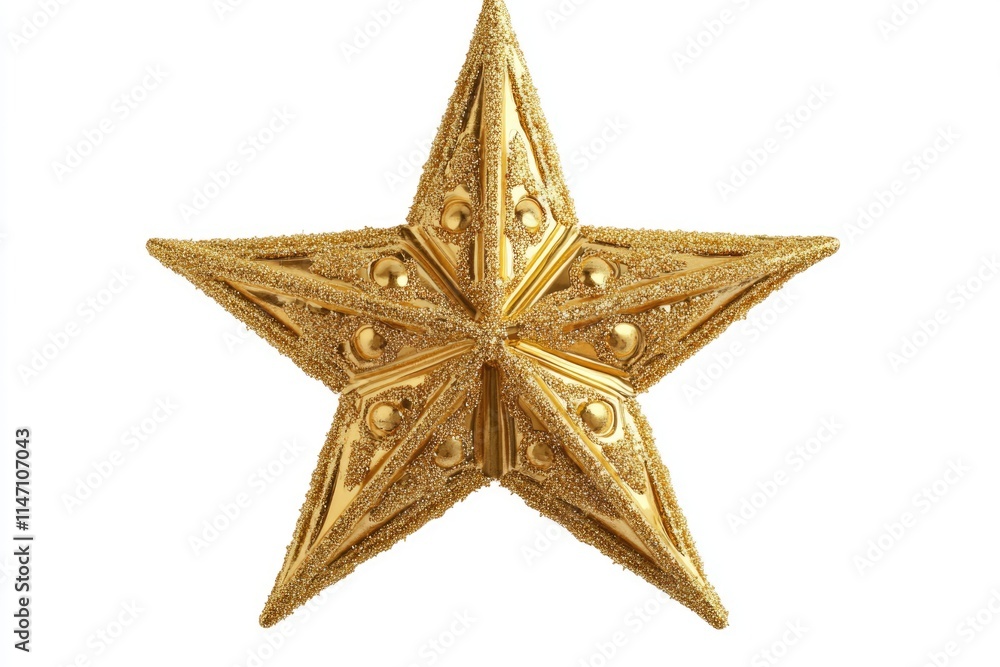 Fototapeta premium Star christmas Golden xmas day isolated on white background. This has clipping path.