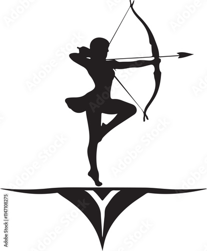 black and white archery logo type silhouette design