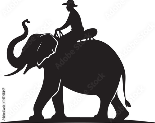 black and white elephant logo type silhouette design photo