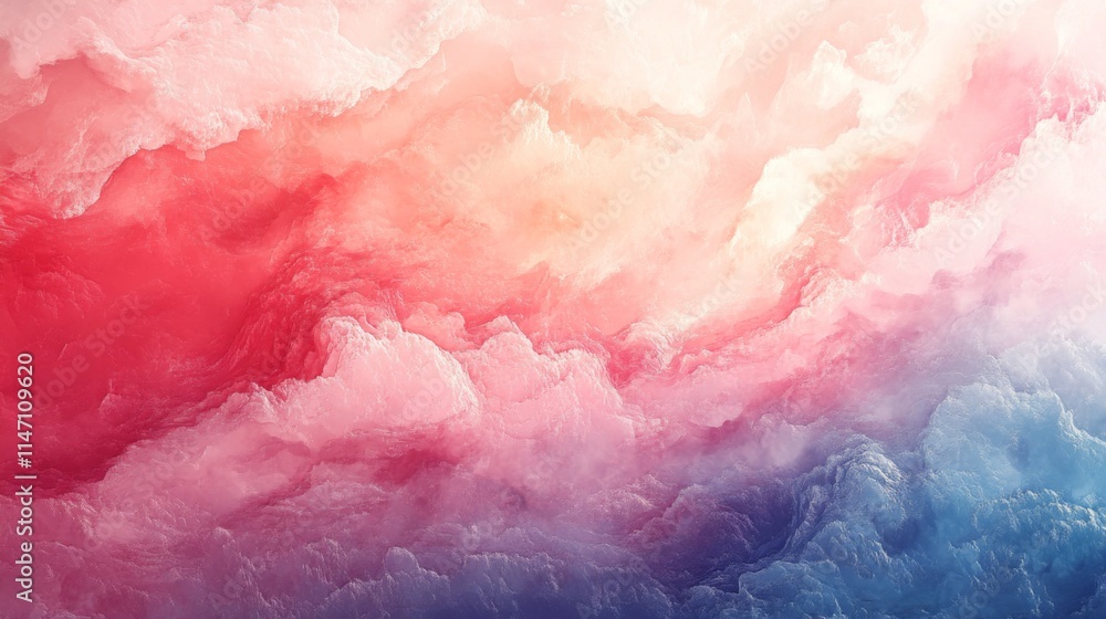 Obraz premium Soft pink and blue watercolor clouds