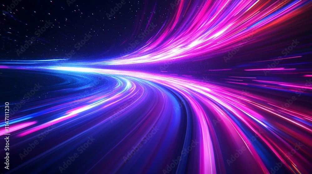 Abstract glowing light trails, speed, motion, energy, curve. Abstract glowing light trails, speed, motion, energy, curve.
