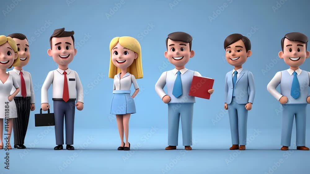 Business Team in Suits Vector Cartoon Illustration of Businessmen and Businesswoman Standing for Success Business Team in Suits Vector Cartoon Illustration of Businessmen and Businesswoman Standing for Success