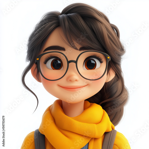 3d Portrait Woman Happy Person White Background Cart