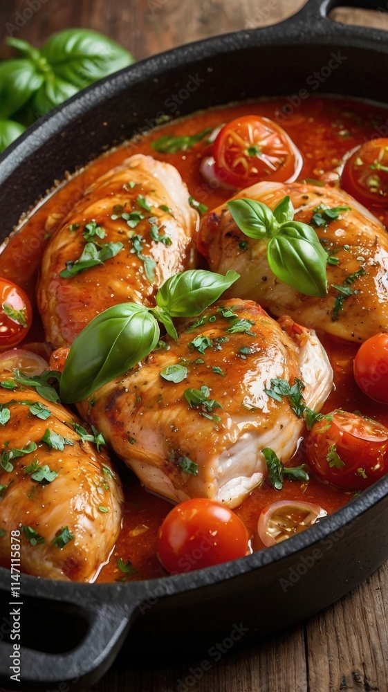 Rustic Chicken in Tomato-Basil Glory Rustic Chicken in Tomato-Basil Glory
