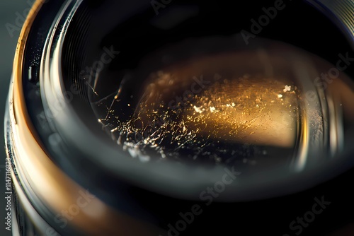 Close-up of an old film camera lens photo