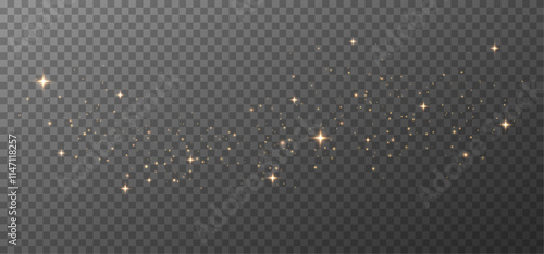 Glowing white light effect, sparkling gold dust, abstract gold background. Abstract blurred background. Abstract Christmas background. Vector illustration