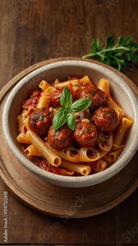 Rustic Treccione Pasta with Tomato Sauce and Sausage  photo