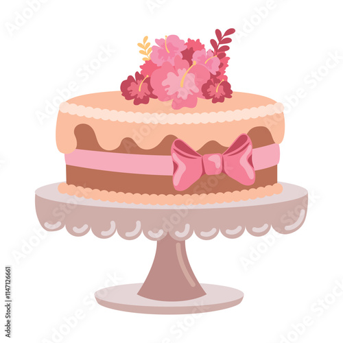 wedding cake with flowers