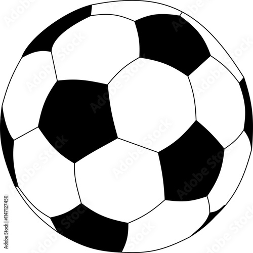 Soccer ball black and white, isolated.
Футбольный чёрно-белый мяч, изолированный.