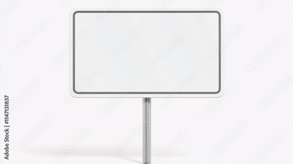 A blank, white signage board on a simple pole, perfect for customizable advertising or information display. A blank, white signage board on a simple pole, perfect for customizable advertising or information display.