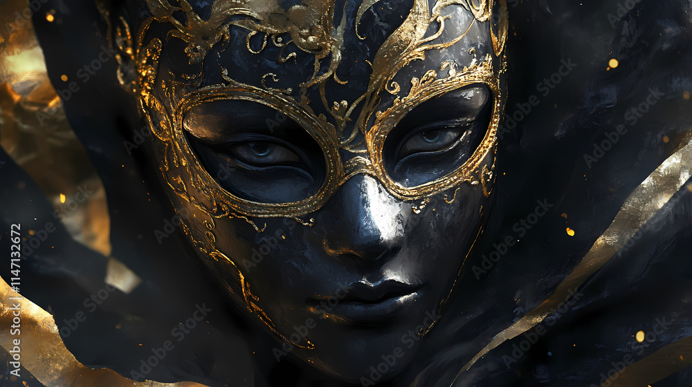 Close-up of intricate venetian mask. venetian masked ball. illustration. Venetian. Illustration Close-up of intricate venetian mask. venetian masked ball. illustration. Venetian. Illustration