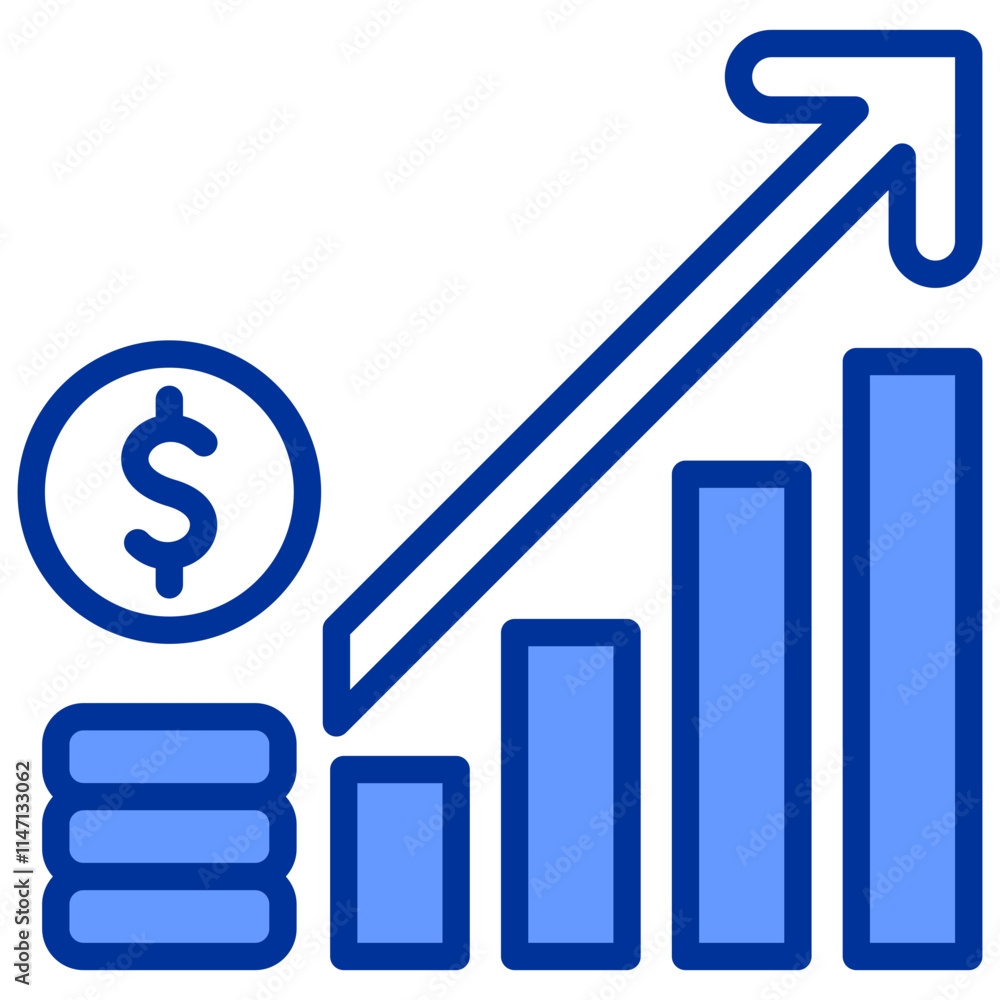 Economic and Industrial Growth BLue Icon Economic and Industrial Growth BLue Icon