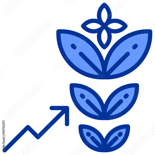 Economic and Industrial Growth BLue Icon