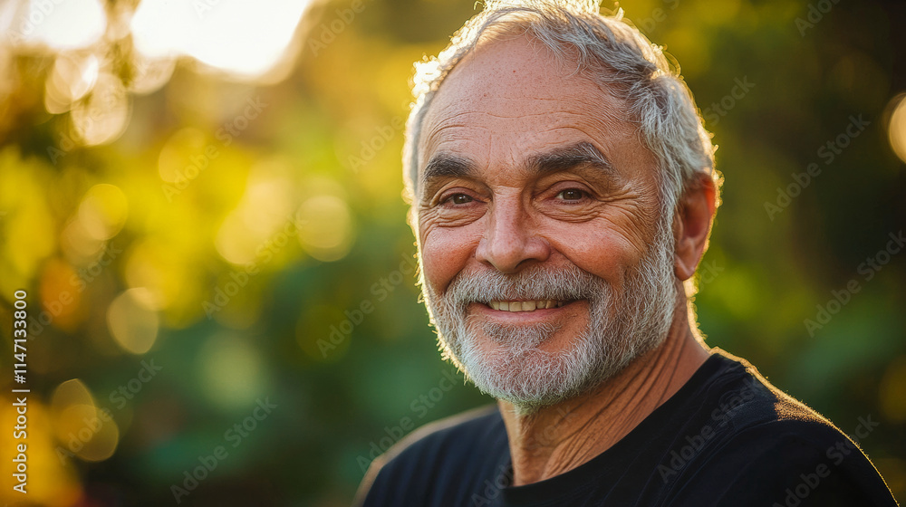 An elderly man with a radiant smile is captured in natural lighting, exuding warmth and wisdom, surrounded by a serene and beautiful outdoor setting. An elderly man with a radiant smile is captured in natural lighting, exuding warmth and wisdom, surrounded by a serene and beautiful outdoor setting.