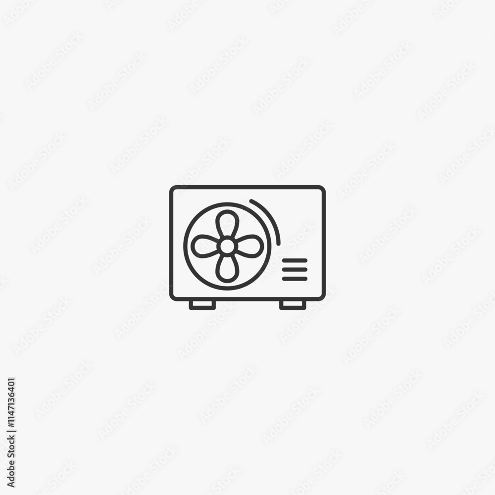 Minimalist air conditioner icon design with modern line art style Minimalist air conditioner icon design with modern line art style