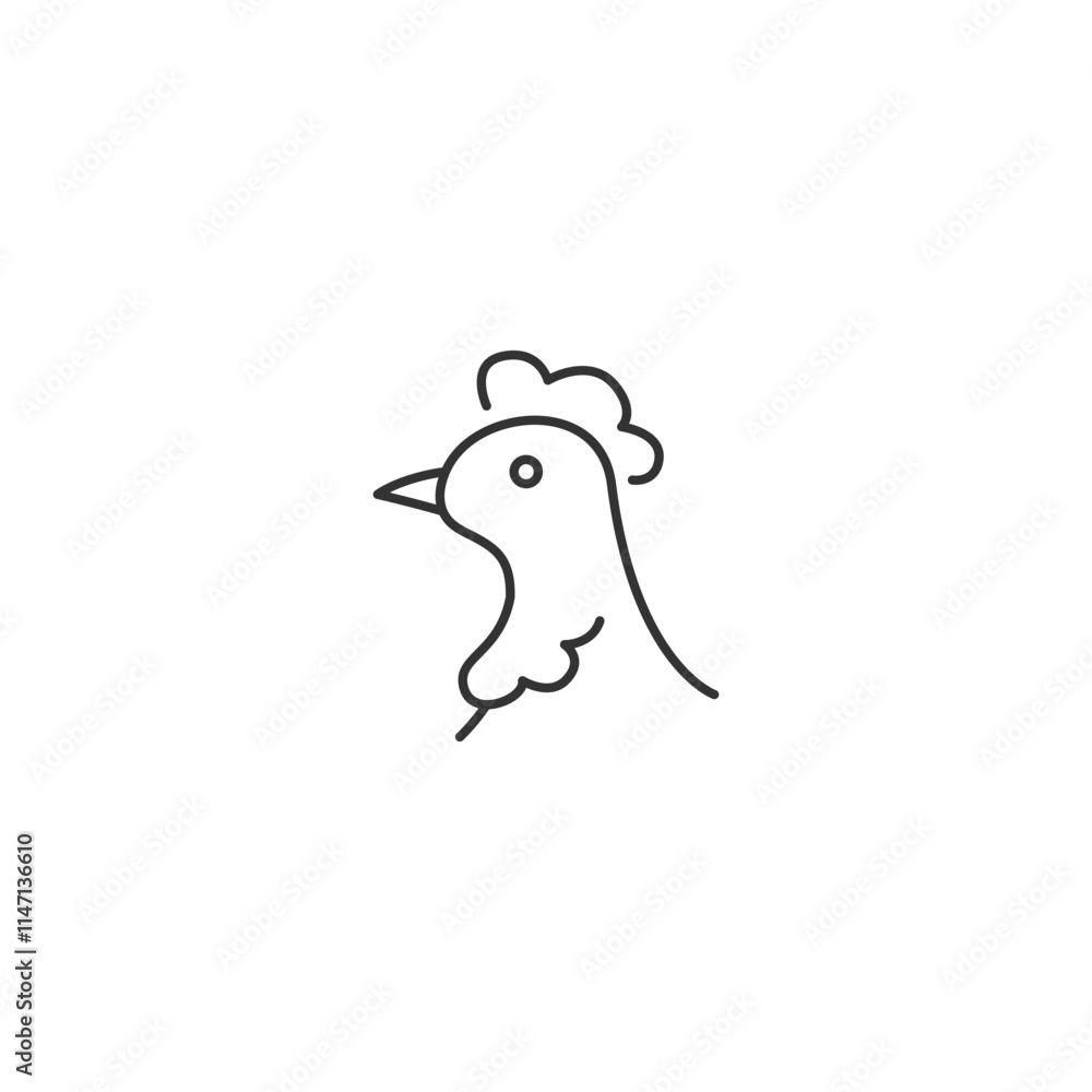 Minimalist line drawing of a rooster with simple black outline design Minimalist line drawing of a rooster with simple black outline design