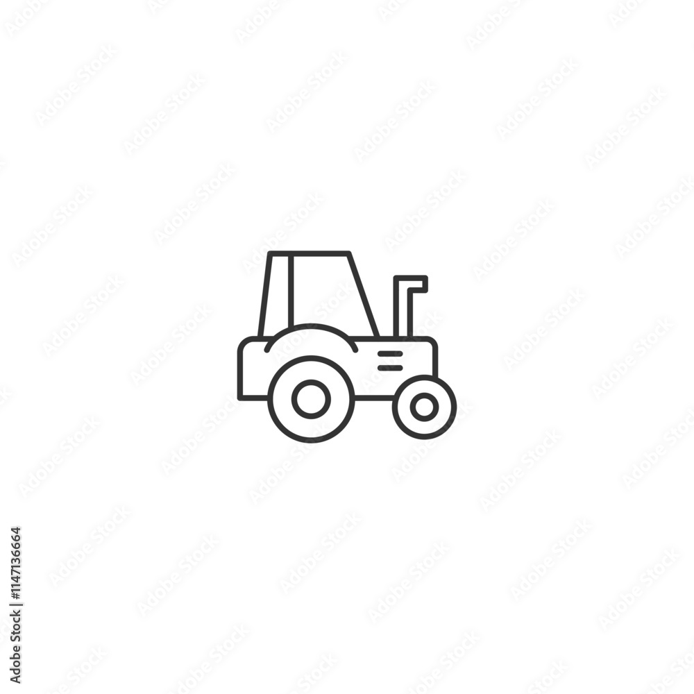 Minimalist tractor icon: clean line art for agricultural design projects Minimalist tractor icon: clean line art for agricultural design projects