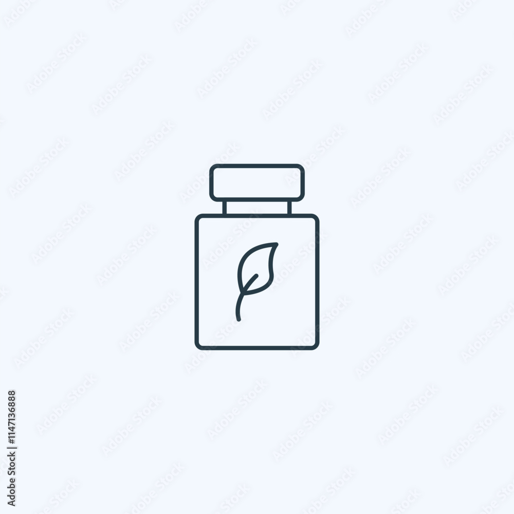 Minimalist herbal medicine icon on a light blue background Minimalist herbal medicine icon on a light blue background