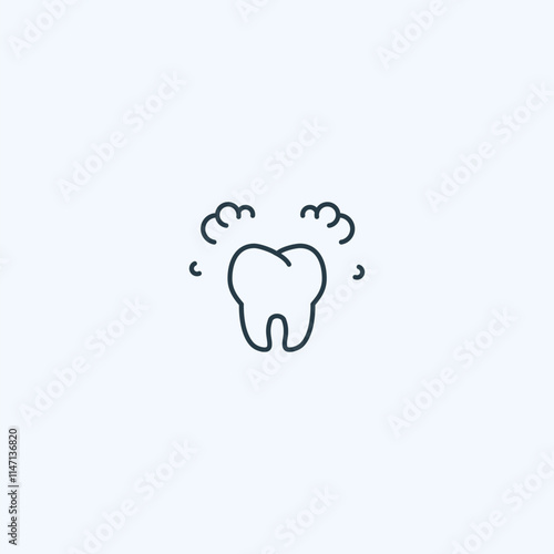 Minimalist tooth care icon with cloud hygiene motif