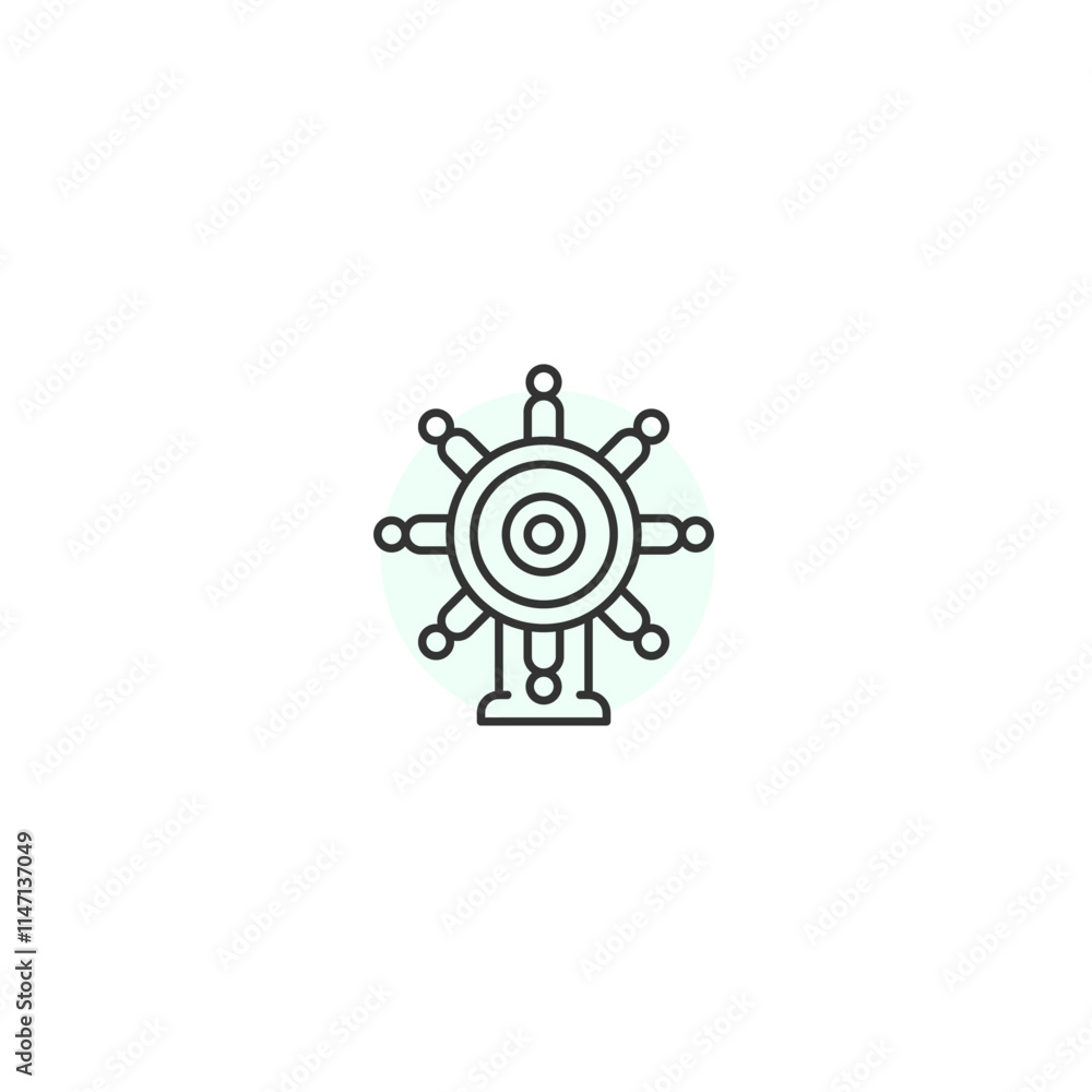 Nautical helm icon with minimalist design for maritime themes Nautical helm icon with minimalist design for maritime themes