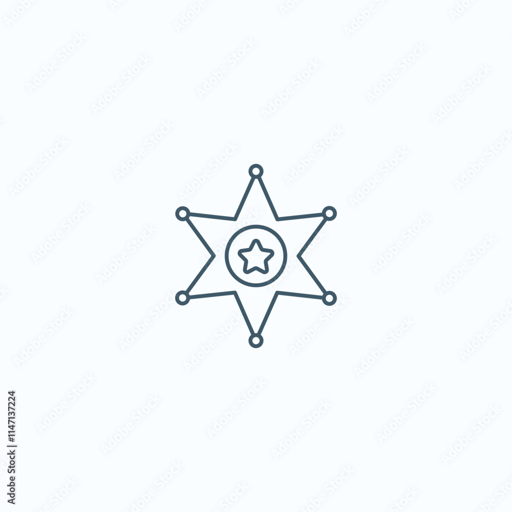 Sheriff's badge icon - minimalist star emblem for law and authority design Sheriff's badge icon - minimalist star emblem for law and authority design
