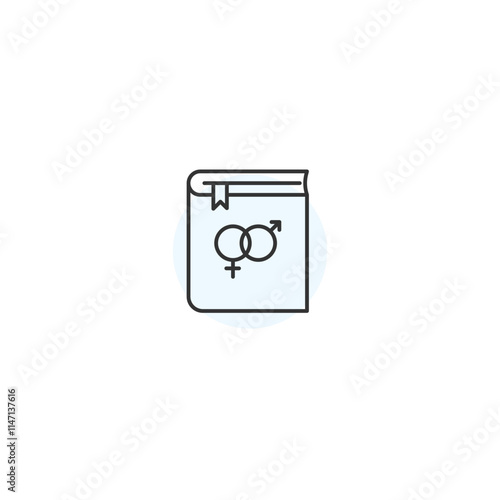 Gender symbol book icon: comprehensive education resource outline