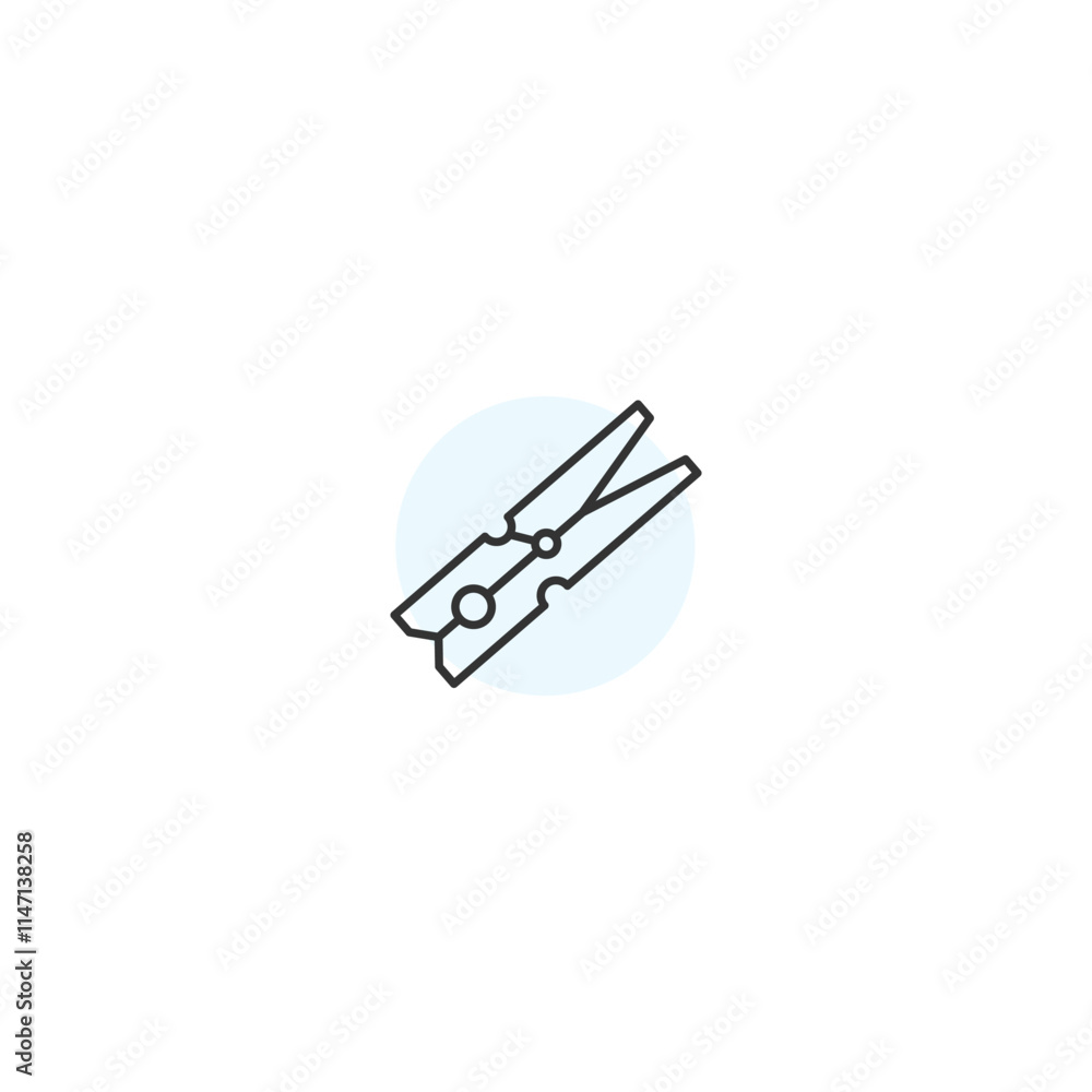 Minimalist clothespin icon on light background Minimalist clothespin icon on light background