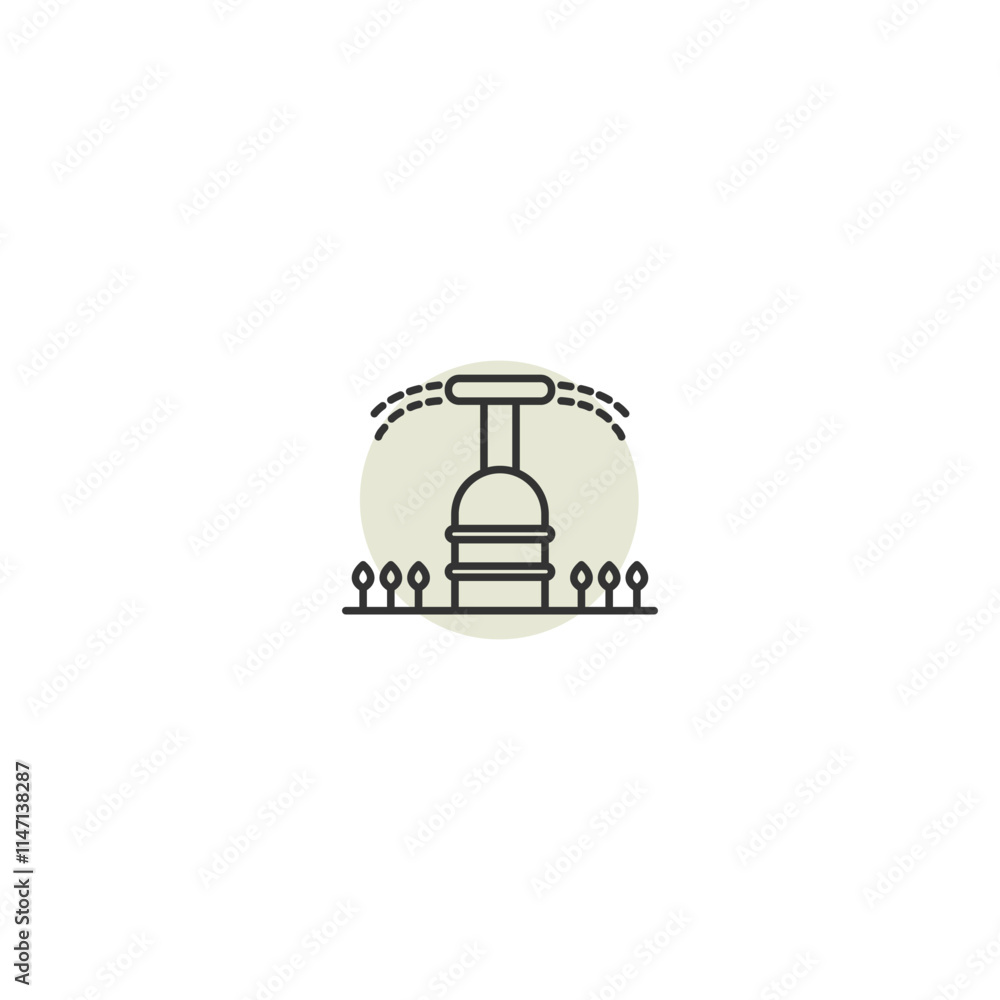 Automatic sprinkler system icon for efficient garden irrigation solutions Automatic sprinkler system icon for efficient garden irrigation solutions