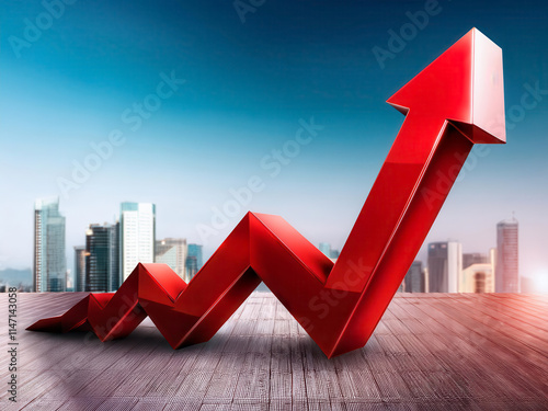 upward trend red arrow