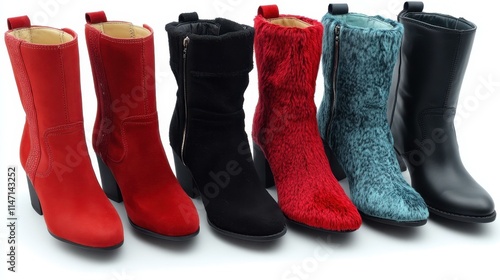 Fashion Accessories Ankle boots Stylish boots that hit at or above the ankle for a chic look Isolated solo on plain background photo