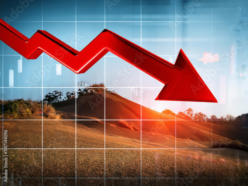 red arrow downward trend