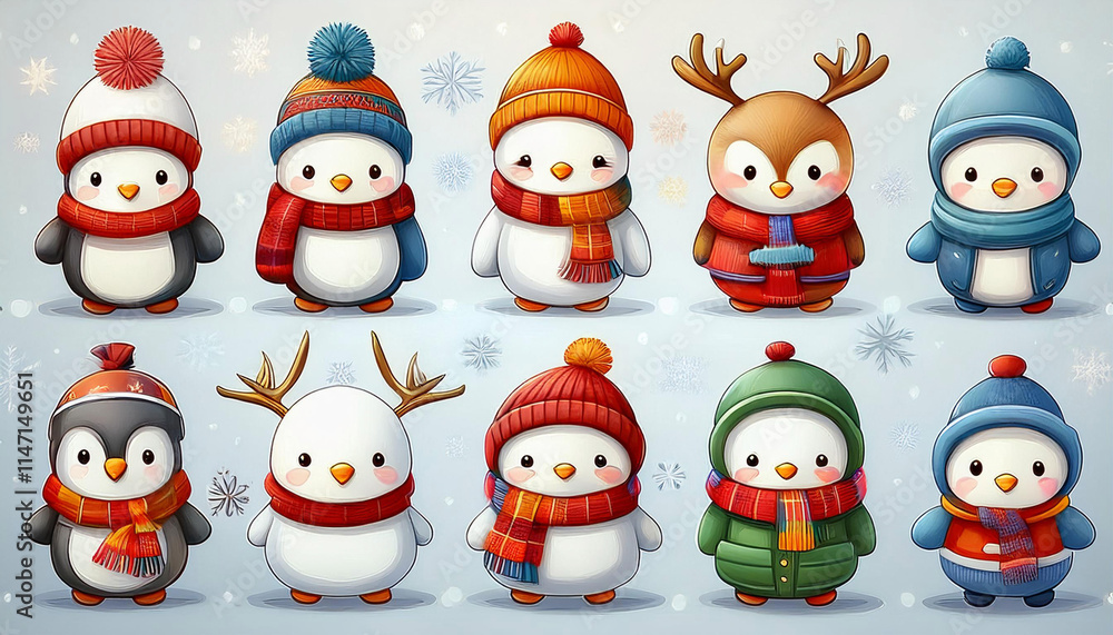Adorable Winter Characters with Seasonal Cheer Adorable Winter Characters with Seasonal Cheer