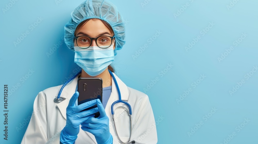 Telehealth revolution A doctor in a lab coat uses a smartphone, merging care with technology for modern patients. Telehealth revolution A doctor in a lab coat uses a smartphone, merging care with technology for modern patients.