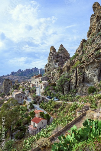 Ghost Town, Pentedattilo Village, Calabria, Italy, Europe	 photo