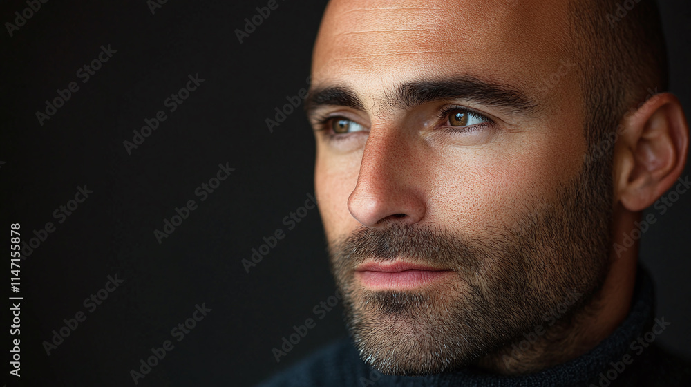 Closeup of a man experiencing hair thinning on head scalp issues. challenges of hair loss and baldness, with a focus on treatment care for improving hair health, alopecia problem.