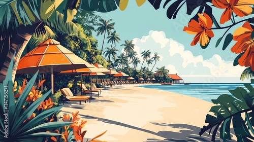 Illustration Of A Travel Poster For A Trip To Bali Island, Generative AI