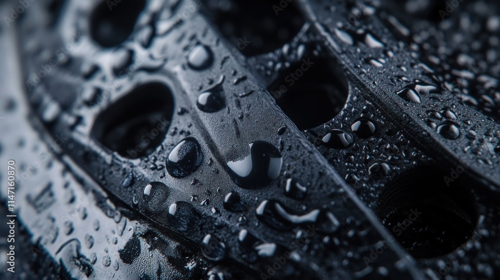 High-resolution close-up of rubber sandal strap, focusing on material High-resolution close-up of rubber sandal strap, focusing on material